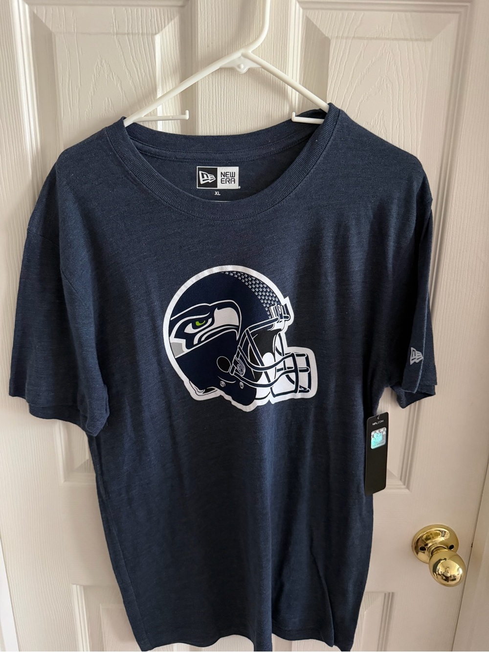 New Era Navy Seattle Seahawks Helmet Tee - Men's